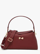 Sac Port� �paule Freesia Cuir Nathan baume Rouge eden 4