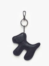 Leather Dog Bag Charm Milano Blue caviar CA25064