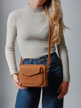 Shoulder Bag Velvet Caviar Leather Milano Brown velvet caviar VC25067-vue-porte