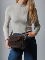 Shoulder Bag Velvet Caviar Leather Milano Brown velvet caviar VC25067-vue-porte