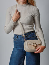 Sac Bandoulire Velvet Caviar Cuir Milano Beige velvet caviar VC25068-vue-porte