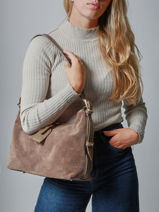 Shoulder Bag Velvet Caviar Leather Milano Beige velvet caviar VC250610-vue-porte