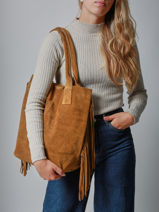 Sac Port paule Velvet Milano Marron velvet VE241114-vue-porte