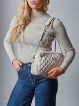 Shoulder Bag Giully Guess Beige giully QG967308-vue-porte