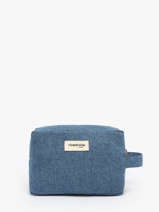 Recycled Cotton Tournelles Xl Zipped Pouch Rivedroite Blue timeless TOURXTIM