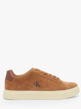 Sneakers In Leather Calvin klein jeans Brown men YM01434