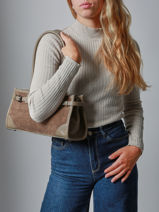 Shoulder Bag Velvet Caviar Milano Brown velvet caviar VC25062-vue-porte