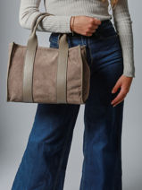 Satchel Velvet Caviar Milano Brown velvet caviar VC25063-vue-porte