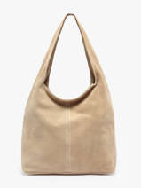 Sac Port paule Velvet Cuir Milano Beige velvet VE25065