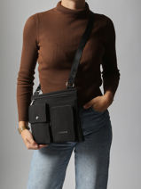 Sac Bandoulire Lancaster Noir basic pocket 90-vue-porte