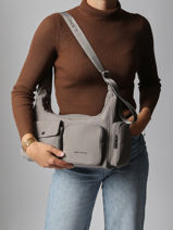 Sac Bandoulire Basic Pocket Polyester Lancaster Gris basic pocket 92-vue-porte