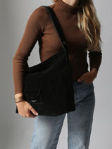Shoulder Bag Sudine Kba Lancaster Black suedine kba 62-vue-porte