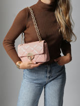 Medium Leather Moon Crossbody Bag Vanessa bruno Pink moon 84V40533-vue-porte