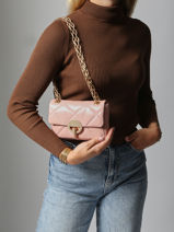 Leather Nano Moon Crossbody Bag Vanessa bruno Pink moon 84V40326-vue-porte