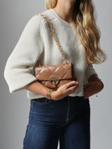 Leather Nano Moon Crossbody Bag Vanessa bruno Brown moon 84V40326-vue-porte