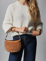 Shoulder Bag Daily Leather Vanessa bruno Brown daily 29V40871-vue-porte