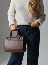 Satchel Confort Leather Hexagona Brown confort 469844-vue-porte