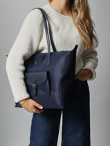 Shoulder Bag Kiana Nylon Hexagona Blue kiana 1720181-vue-porte