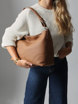 Sac Port� �paule Tango Bis Cuir Nathan baume Marron nathan 52-vue-porte