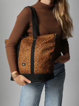 Shoulder Bag Leonie Hexagona Brown leonie 5120195-vue-porte