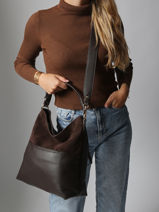 Sac Port paule Brodery Polyester Torrow Marron brodery TBRO01-vue-porte