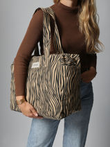 Shoulder Bag Clestins Recycled Coton Rivedroite Blue wild tribe CELESWIL-vue-porte