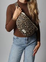 Le Sac Banane Custine Xl Coton Recycl Rivedroite Marron forever wild CUSTXFOR-vue-porte