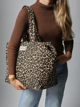 Shoulder Bag Clestins Recycled Coton Rivedroite Brown forever wild CELESFOR-vue-porte