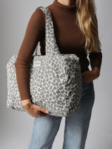 Shoulder Bag Clestins Recycled Coton Rivedroite Brown into the wild CELESINT-vue-porte