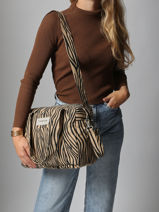 Sac  Main Mini Darcy Coton Recycl Rivedroite Bleu wild tribe MDARCWIL-vue-porte