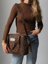 Recycled Cotton Mini Darcy Satchel Rivedroite Blue wild tribe MDARCWIL-vue-porte