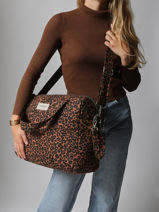 Sac Port paule Darcy Coton Recycl Rivedroite Bleu wild tribe DARCYWIL-vue-porte