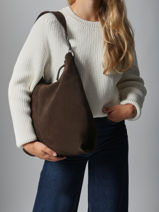 Sac Port� �paule Leather Cuir Biba Marron leather JAP2L-vue-porte