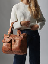 Sac Port� �paule Heritage Cuir Biba Marron heritage KEO2L-vue-porte