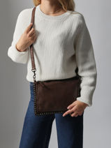 Sac Bandoulire Heritage Cuir Biba Marron heritage POR2L-vue-porte