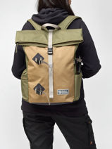 1 Compartment Backpack Fjallraven Green vardag 23200332-vue-porte
