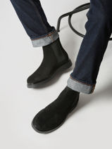 Sneakers In Leather Calvin klein jeans Black men YM01372-vue-porte