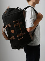 Cabin Duffle Bag Backpack Travel Cabaia Black travel DUFFV2-vue-porte