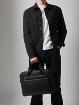 Business Bag Tommy hilfiger Black monogram AM13835-vue-porte