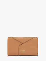 Wallet Leather Lancel Brown enveloppe A13710