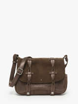 Sac Bandoulire Vintage Cuir Mila louise Marron vintage 3677XV