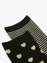 Chaussettes Femme Nina 2 Paires Pieces Noir socks women 17148832-vue-porte