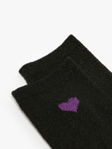 Chaussettes Femme Lurex Heart Pieces Noir socks women 17159116-vue-porte