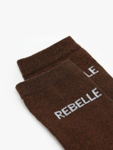 Chaussettes Femme T�tue Long Glitter Pieces Marron girl 17162499-vue-porte