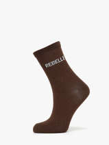 Chaussettes Femme T�tue Long Glitter Pieces Marron girl 17162499