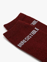 Chaussettes Femme Ttue Long Glitter Pieces Rouge girl 17162499-vue-porte