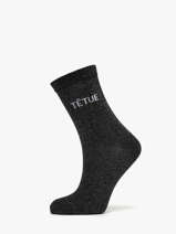 Chaussettes Femme Ttue Long Glitter Pieces Noir girl 17162499