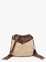 Sac Bandoulire Vintage Cuir Mila louise Beige vintage 3812TC