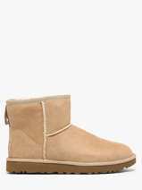 Classic Mini Ii Boots In Leather Ugg Beige women 1016222
