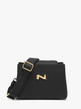 Sac Bandouli�re Poppy Cuir Nathan baume Noir eden 2